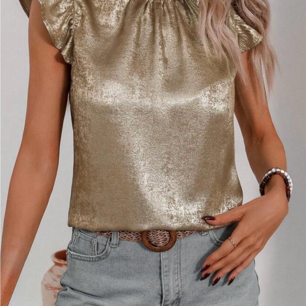 Gold Metallic Women's Top